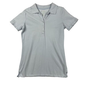 Pure Alfred Sung Polo Shirt Women's XS Blue Golf Performance Short Sleeve Slit